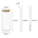6PCs 500ml Mason Jar Clear Glass Tumbler Iced Drinking Tea Coffee Beer Cups Lids Straws Brushes Gift